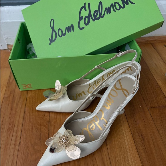 sam edelman mali slingback heel in ivory - Picture 4 of 6